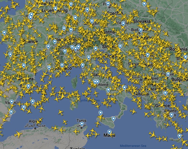 L'affollamento dei cieli in Europa