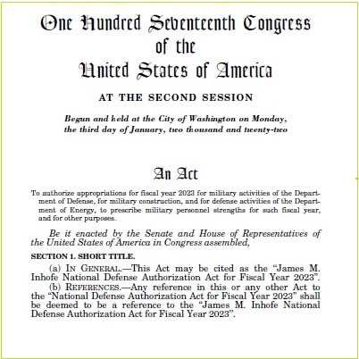 NDAA23 opening page