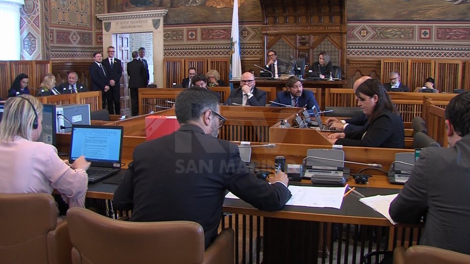 Un momento dei lavori in Aula