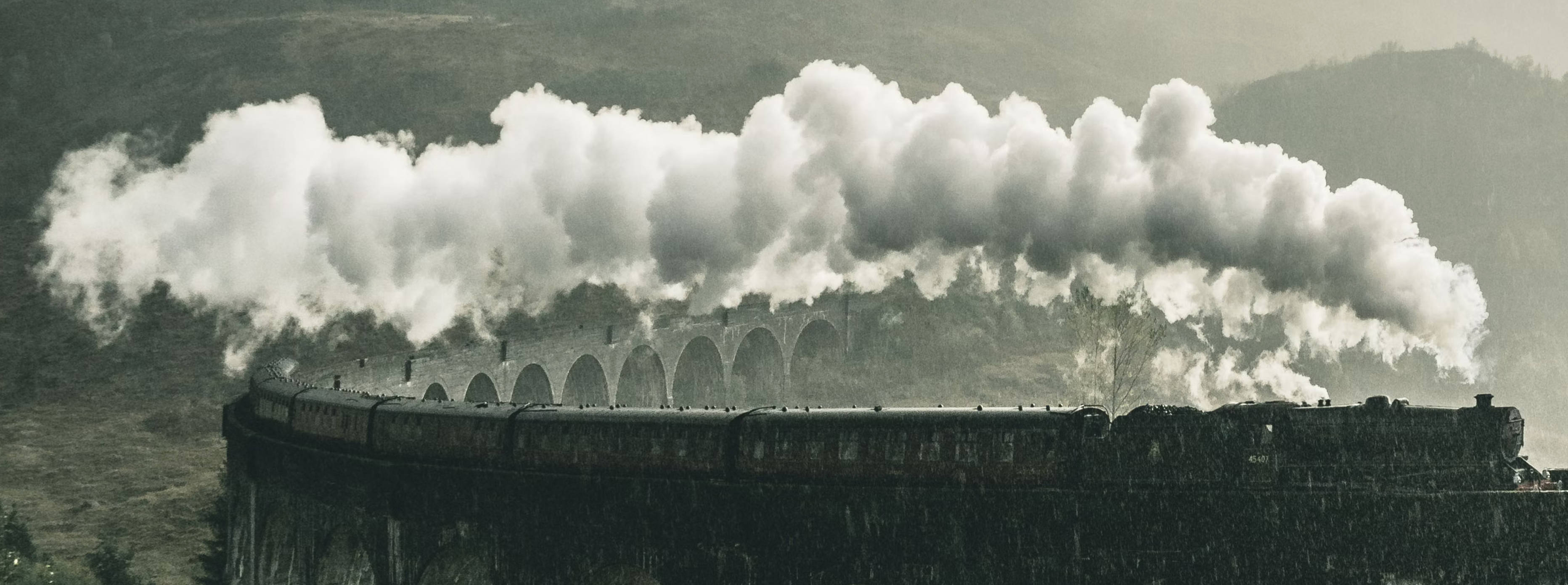 Puffing steam Train