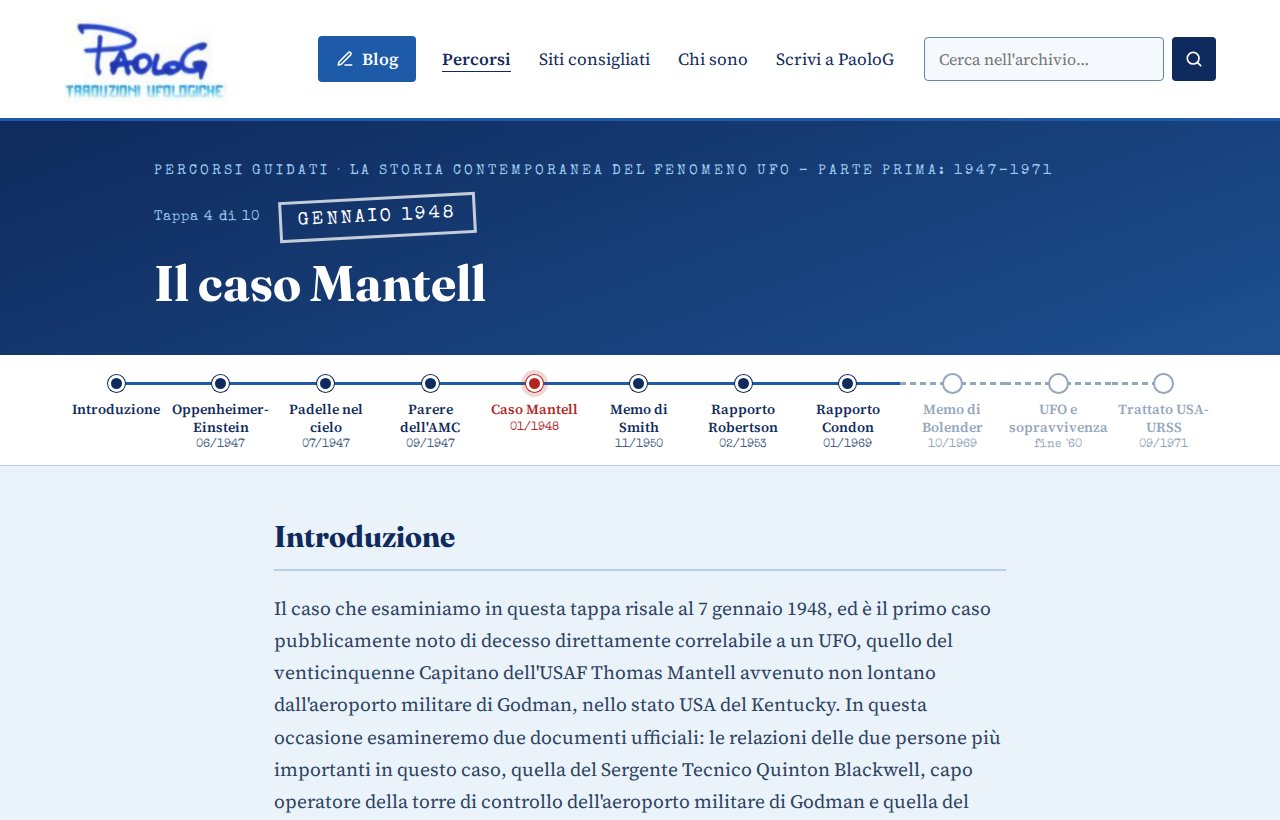 La stessa tappa del percorso guidato nella nuova versione del sito