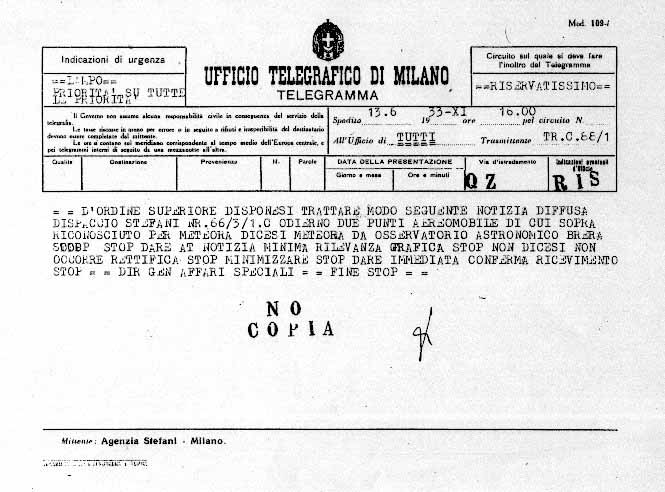 telegramma Agenzia Stefani 2